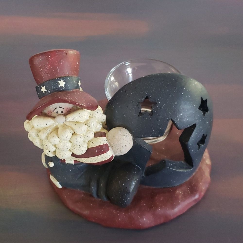 Patriotic Uncle Sam Votive Tealight Tea Light Candle Holder